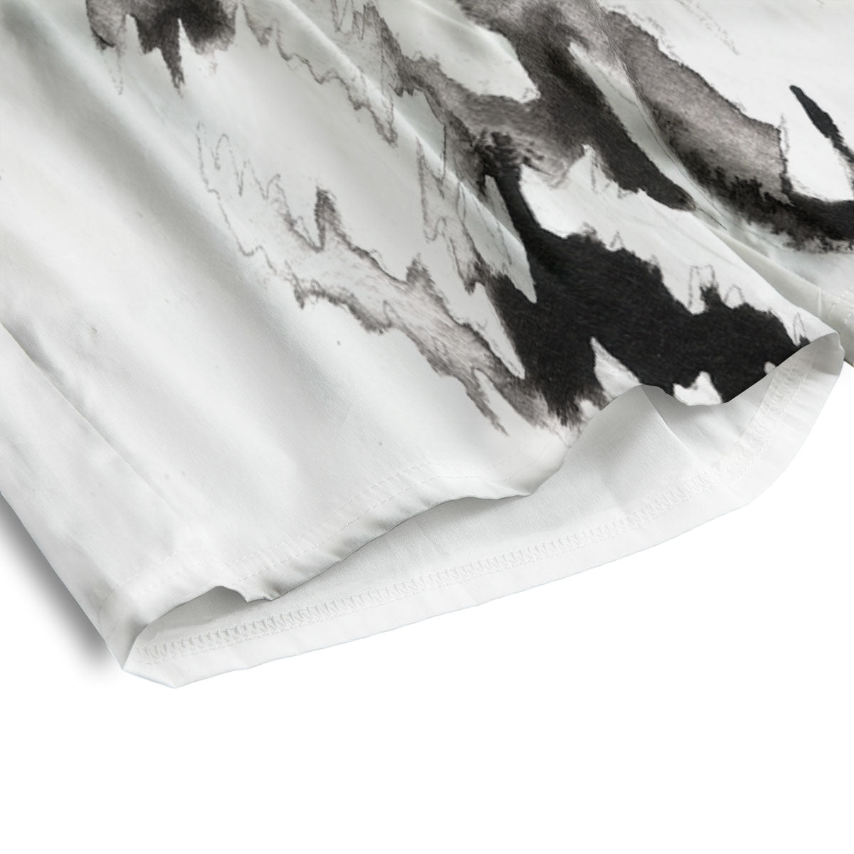 White Tiger Watercolor Monochrome Print Men's Athletic Shorts