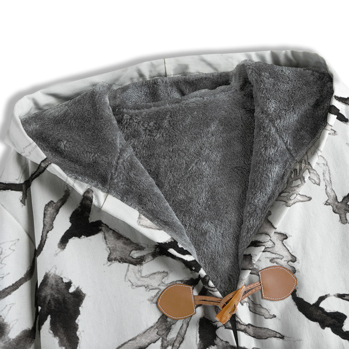 White Tiger Watercolor Monochrome Print Men's Windbreaker Jacket-grizzshop