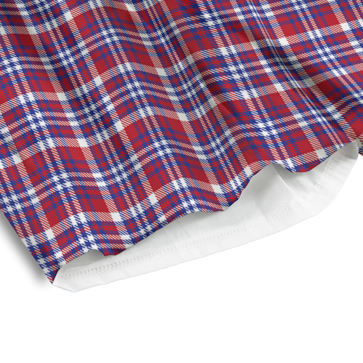 White USA Plaid And Blue Red Print Men's Athletic Shorts