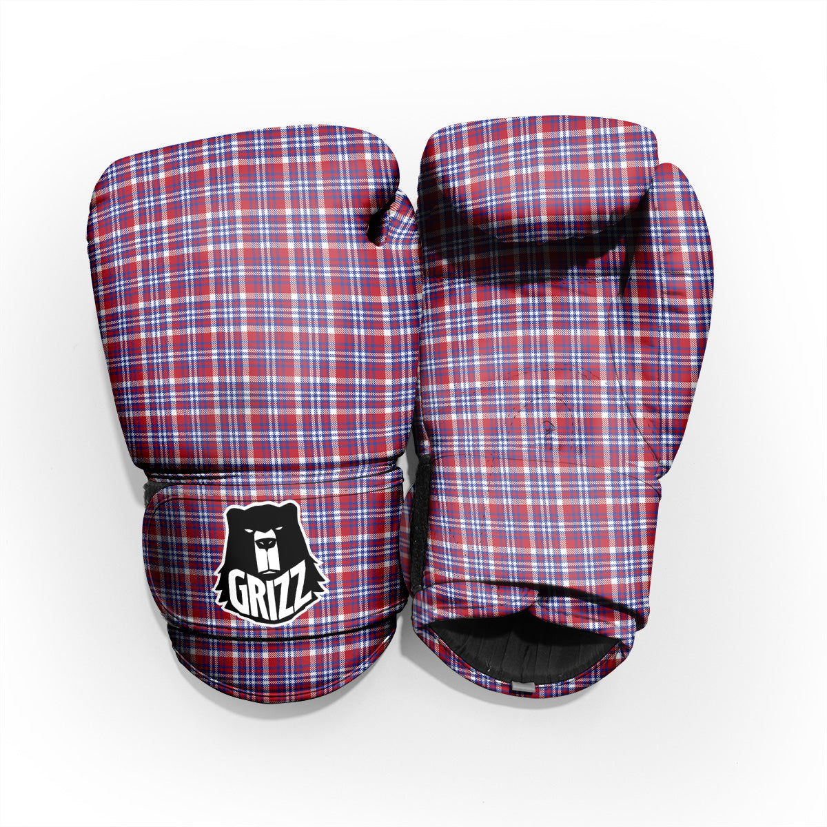 White USA Plaid And Blue Red Print Pro Boxing Glove