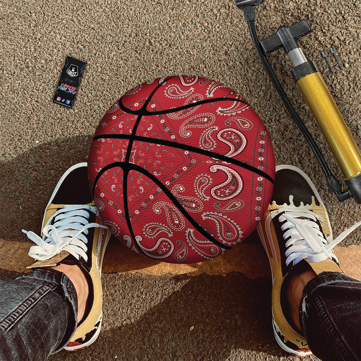 Xmas Plaid Print Pattern Basketball