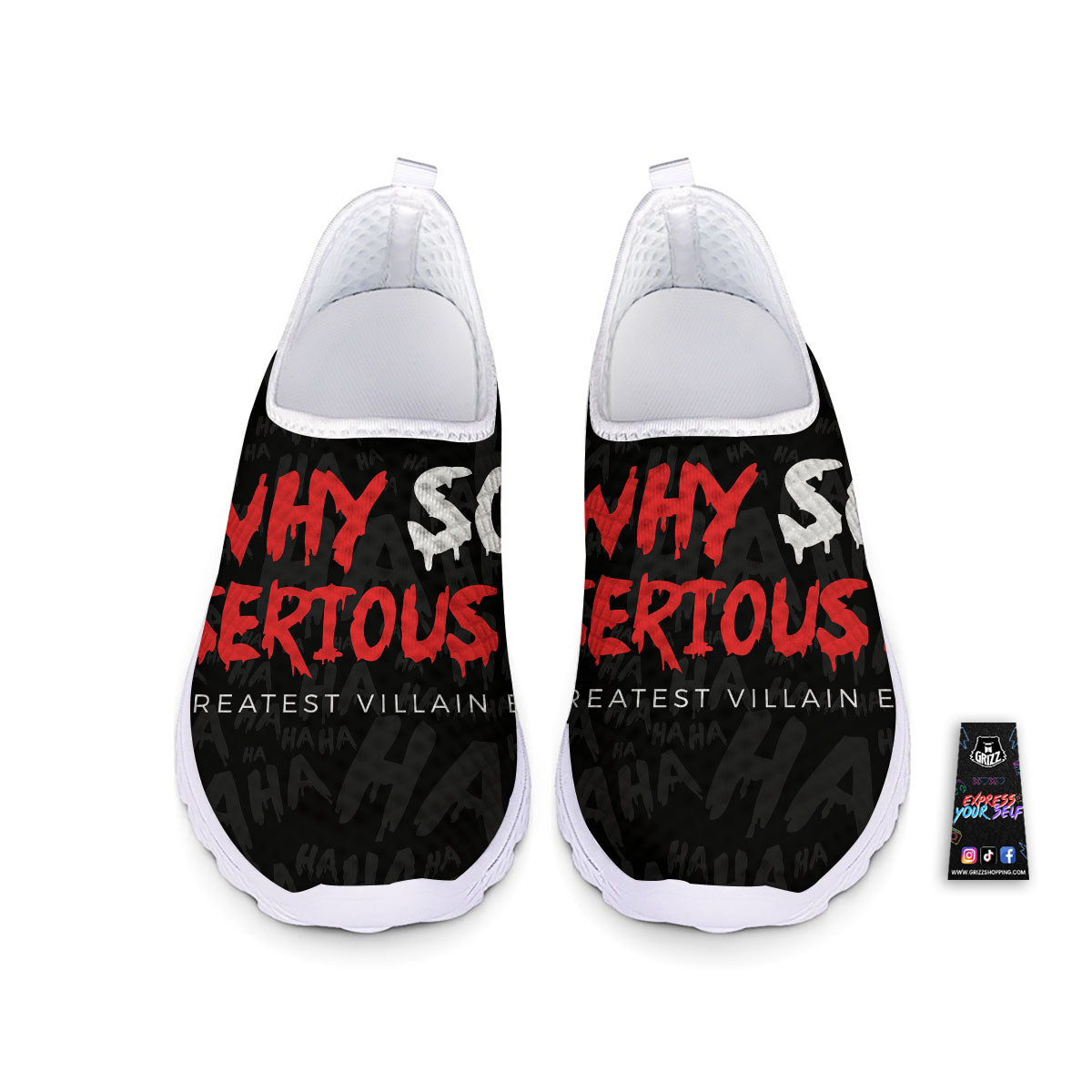 Why So Serious Laughing Joker Print Nurse Shoes-grizzshop