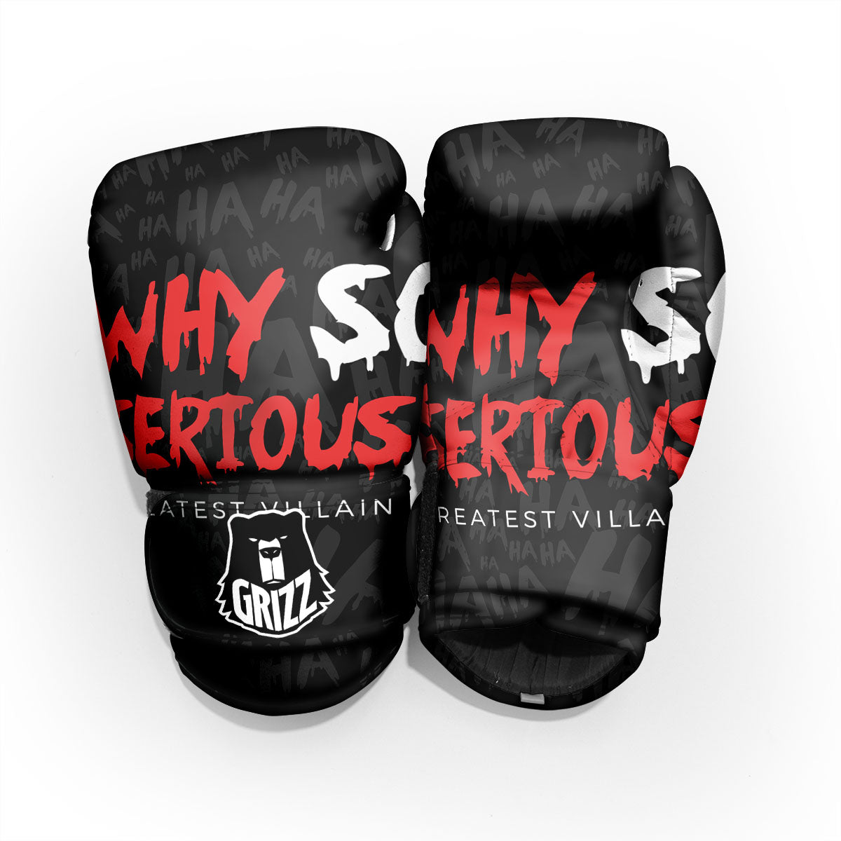 Why So Serious Laughing Joker Print Sparring Gloves-grizzshop