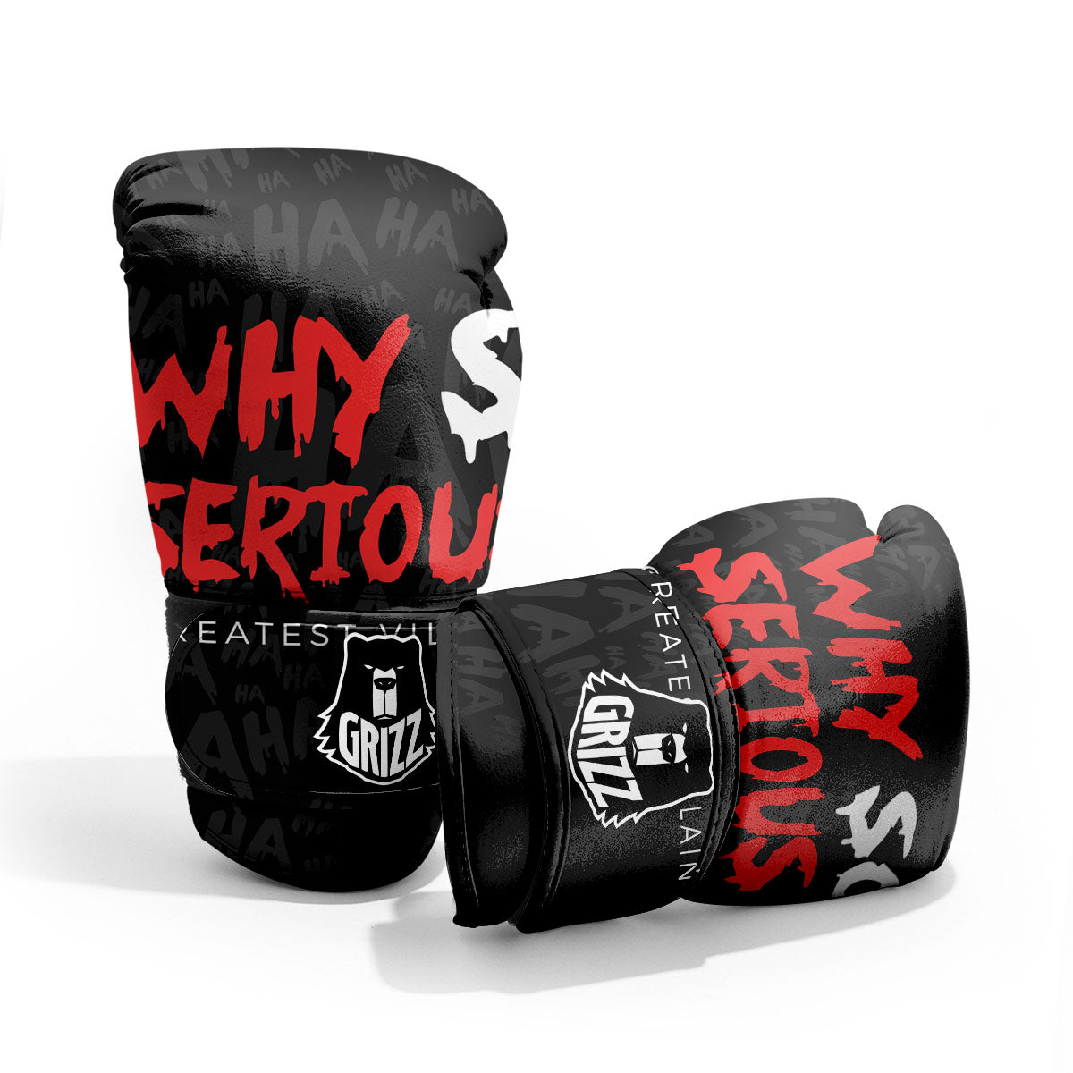 Why So Serious Laughing Joker Print Sparring Gloves-grizzshop