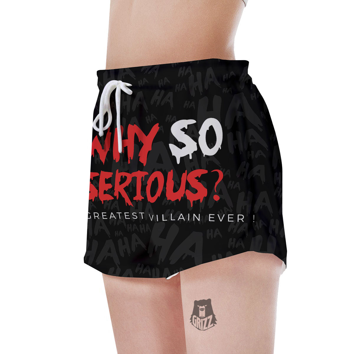 Why So Serious Laughing Joker Print Women's Shorts-grizzshop