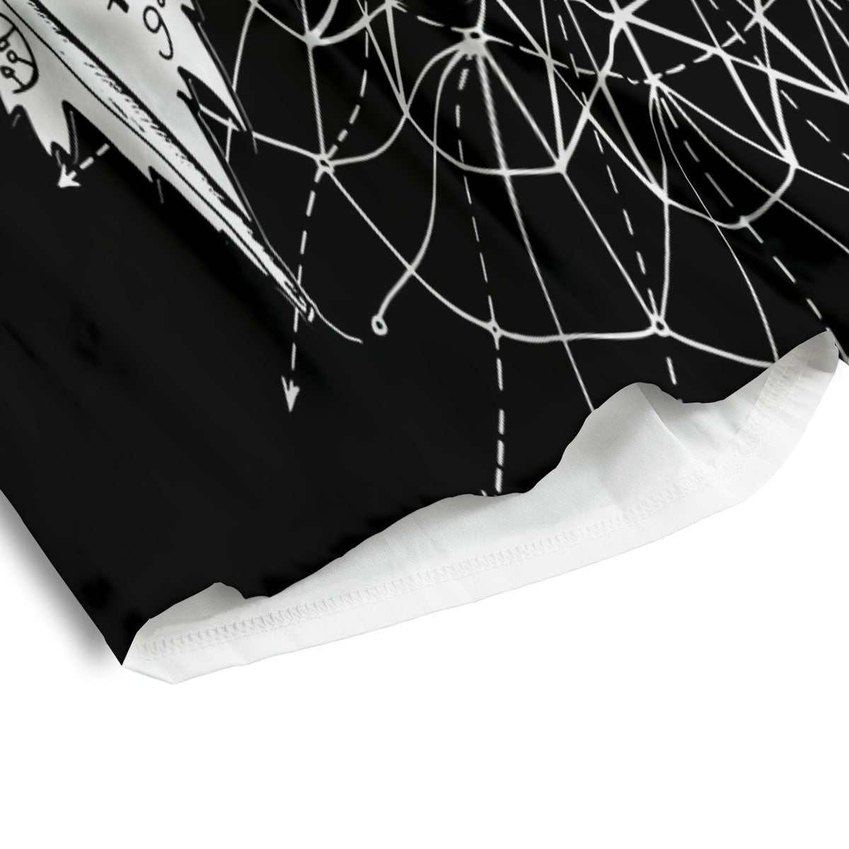 Wicca Devil Skull White And Black Print Men's Athletic Shorts