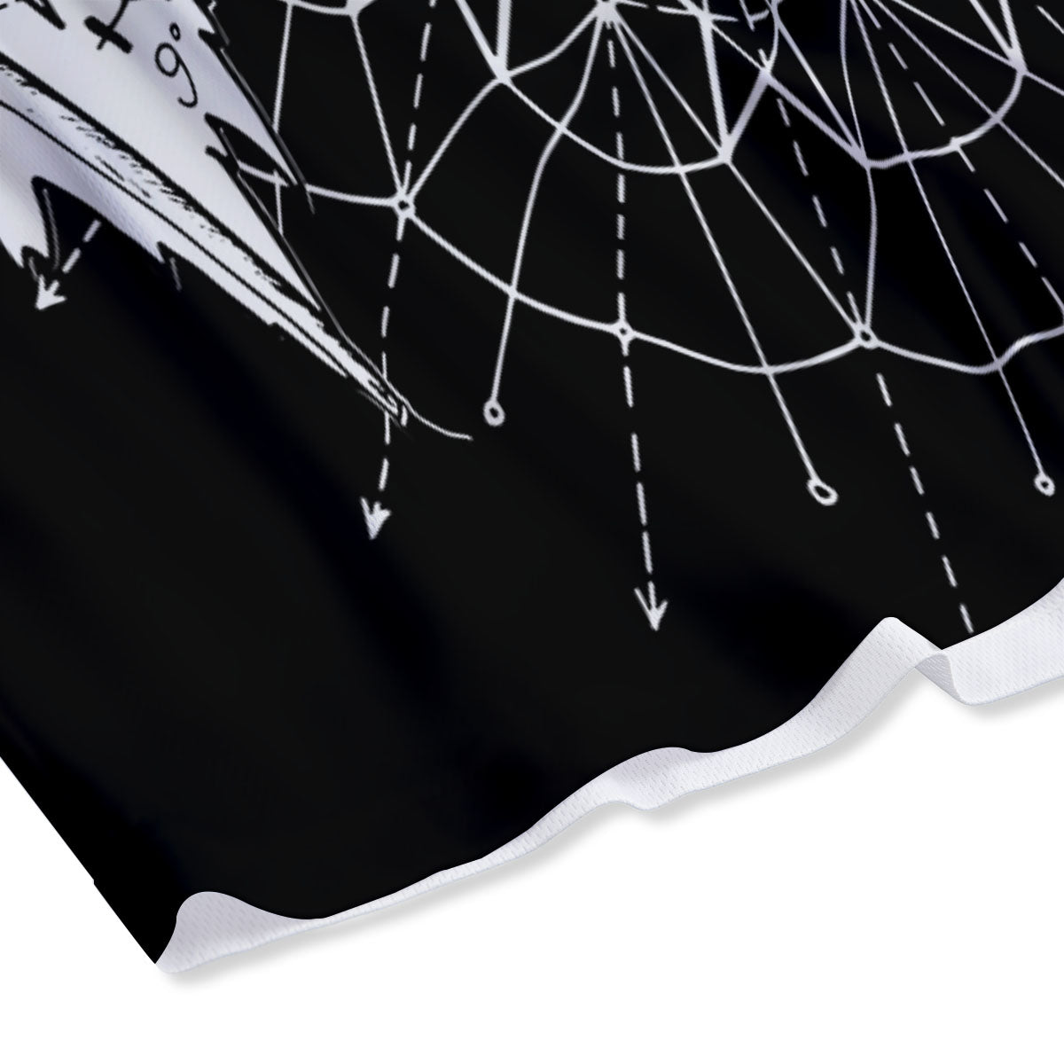 Wicca Gothic Curse Print Pattern Mesh Shorts