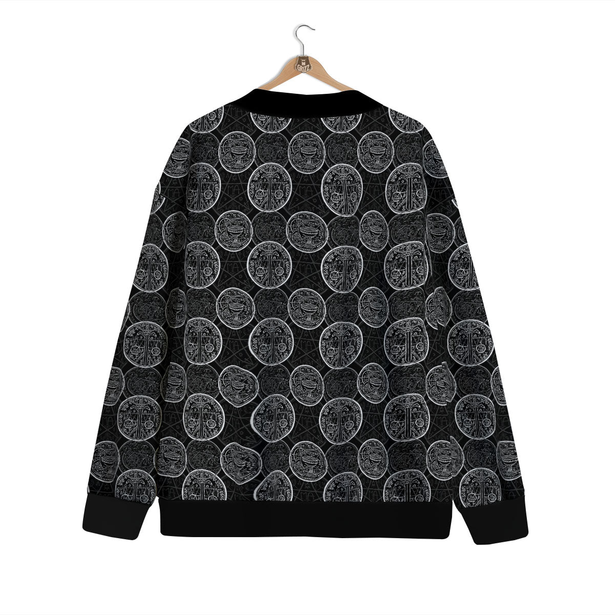 Wicca Gothic Curse Print Pattern Cardigan-grizzshop