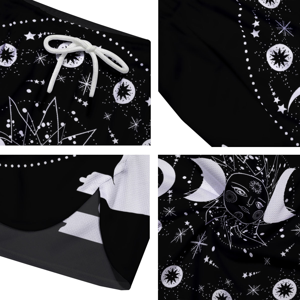 Wicca Magical White And Black Print Men's Running Shorts-grizzshop