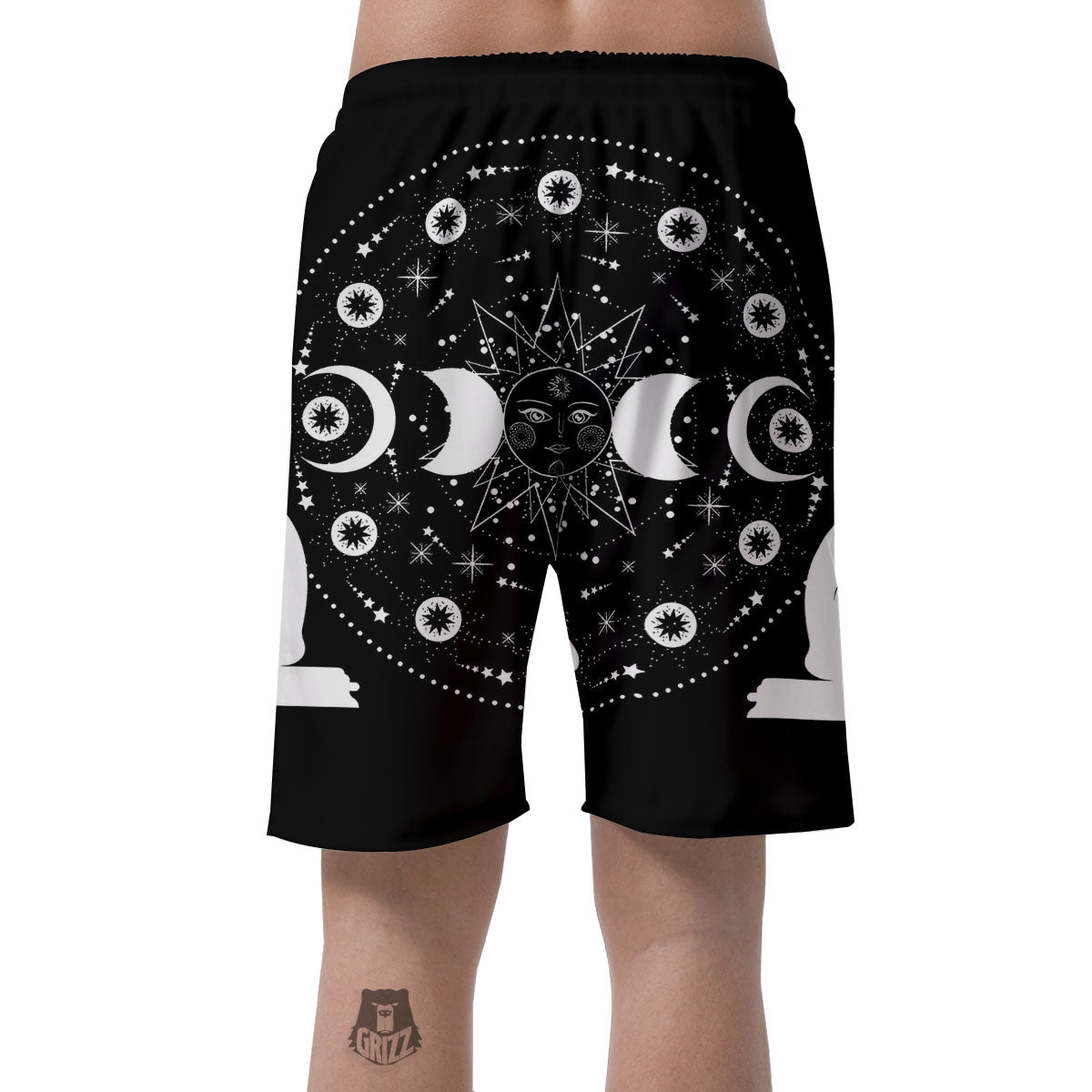 Wicca Magical White And Black Print Men's Shorts-grizzshop