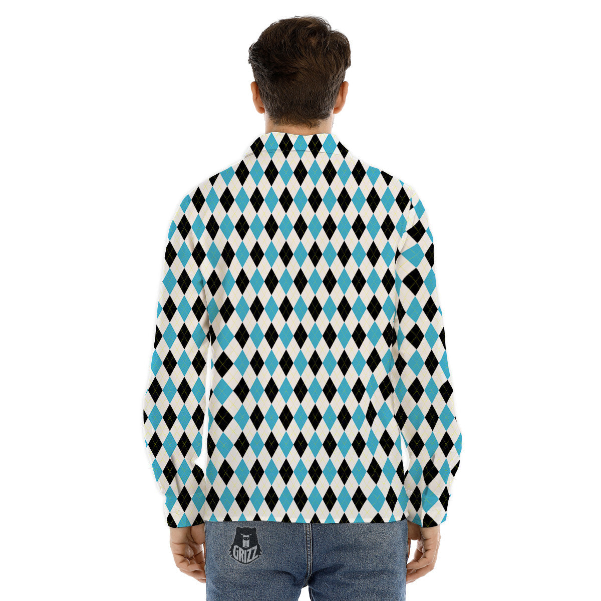 Wicca Pentagram White And Black Print Men's Dress Shirts-grizzshop