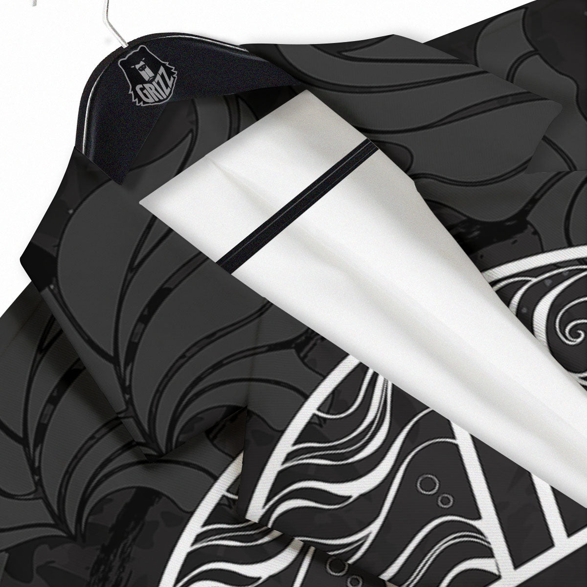 Wicca Pentagram White And Black Print Men's Sport Coat-grizzshop