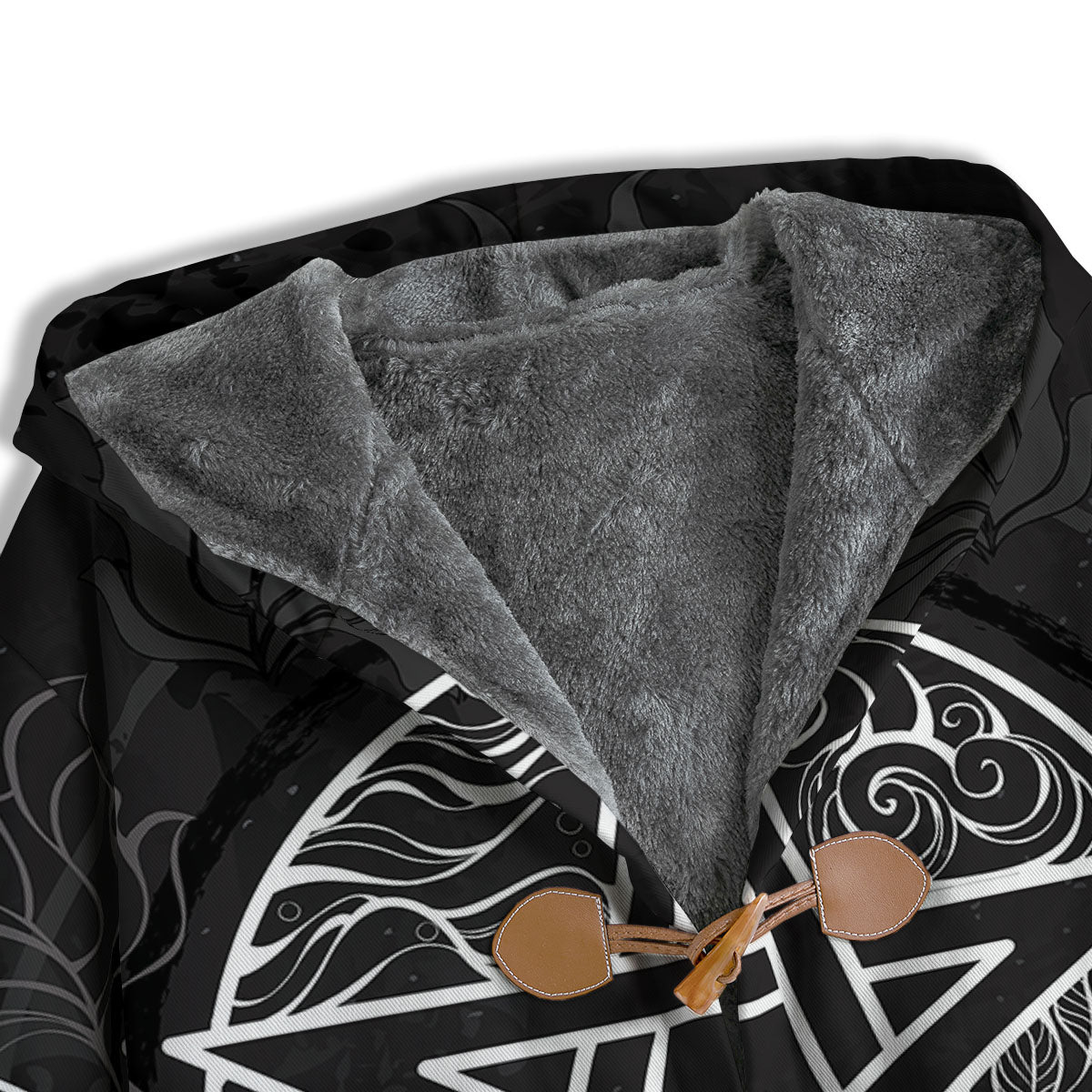 Wicca Pentagram White And Black Print Men's Windbreaker Jacket-grizzshop