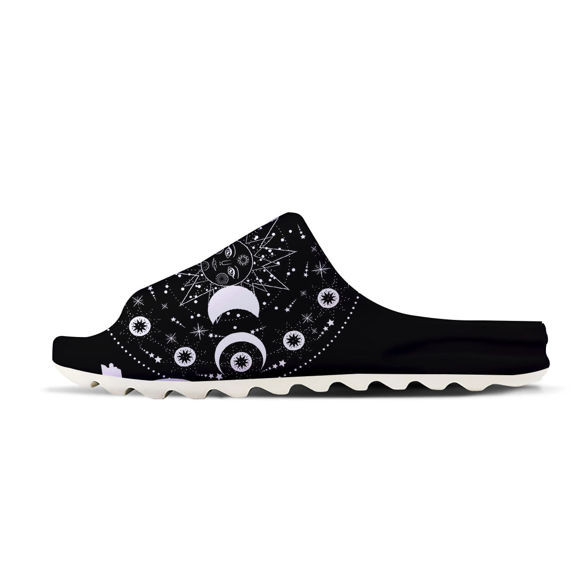 Wicca Magical White And Black Print Sandals-grizzshop
