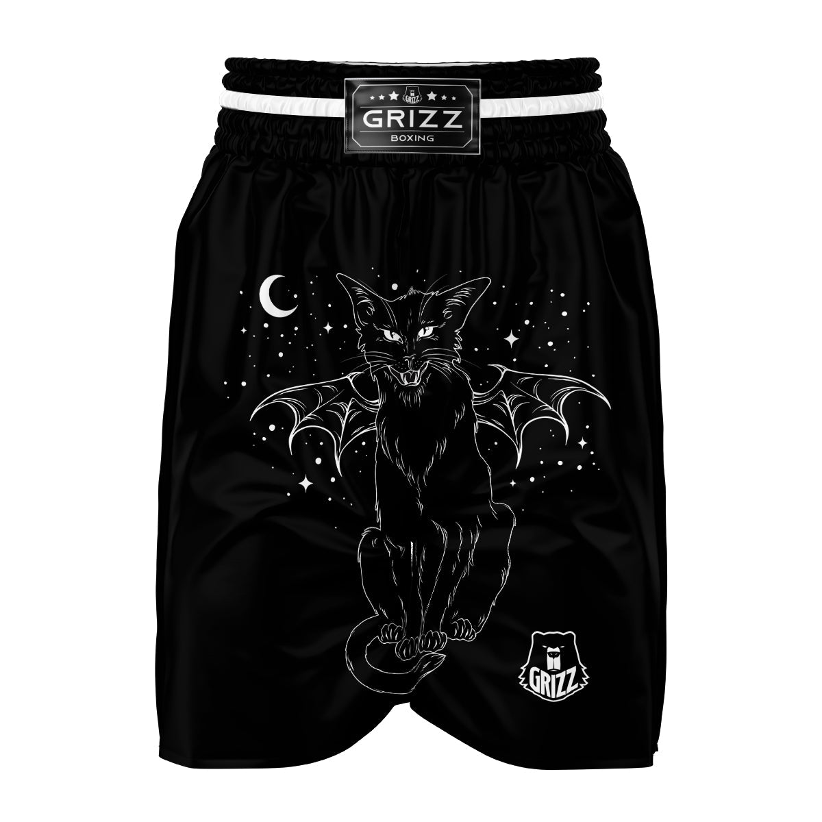 Wiccan Black Cat Boxing Shorts-grizzshop