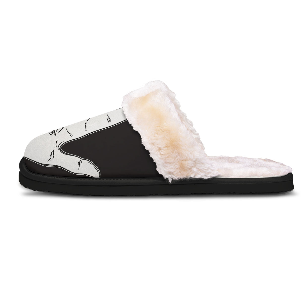 Wiccan Palmistry White And Black Print Slippers-grizzshop