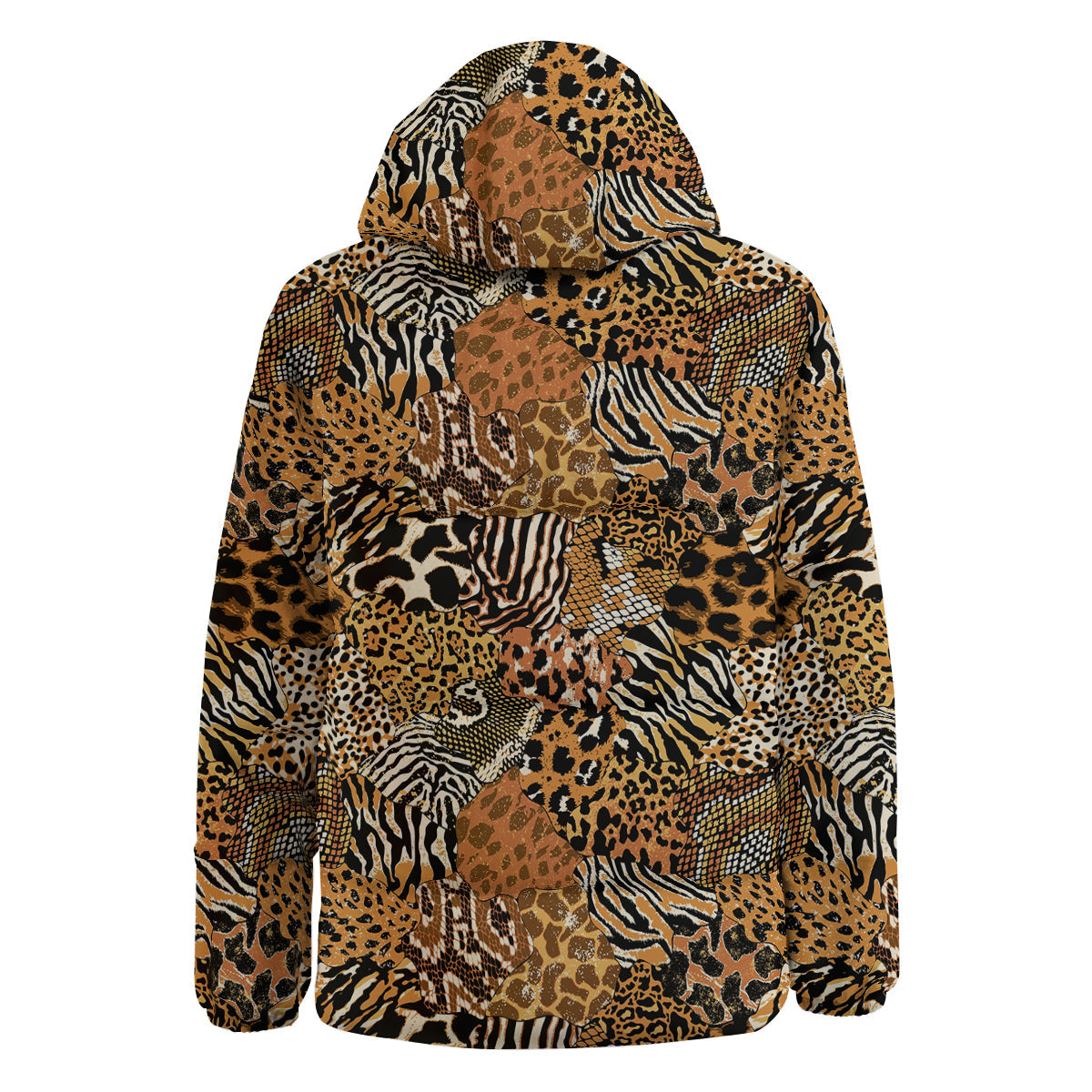 Wild Animal Skins Patchwork Print Pattern Down Jacket-grizzshop