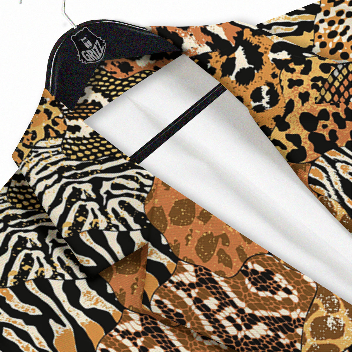 Wild Animal Skins Patchwork Print Pattern Men's Sport Coat-grizzshop