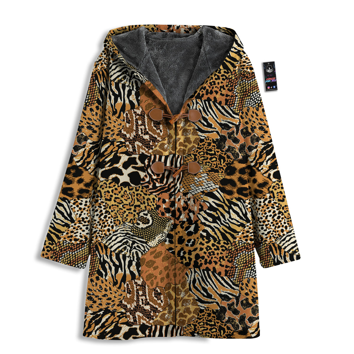 Wild Animal Skins Patchwork Print Pattern Men's Windbreaker Jacket-grizzshop