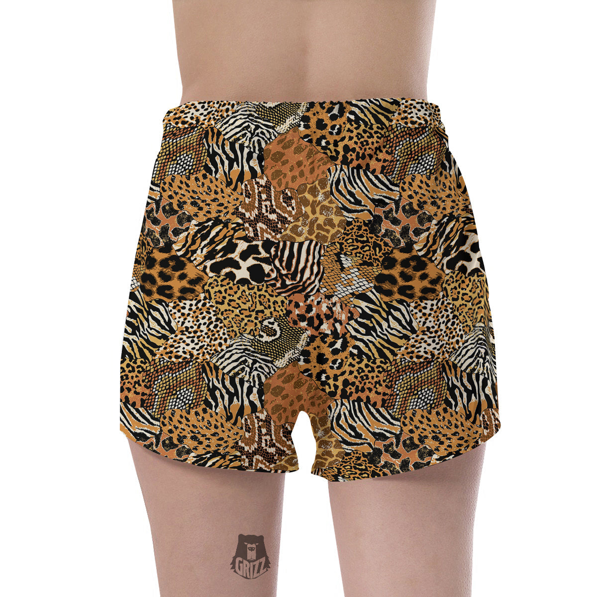 Wild Animal Skins Patchwork Print Pattern Women's Shorts-grizzshop