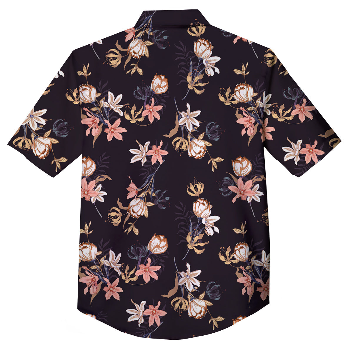 Wild Flower Print Pattern Button Up Shirt-grizzshop