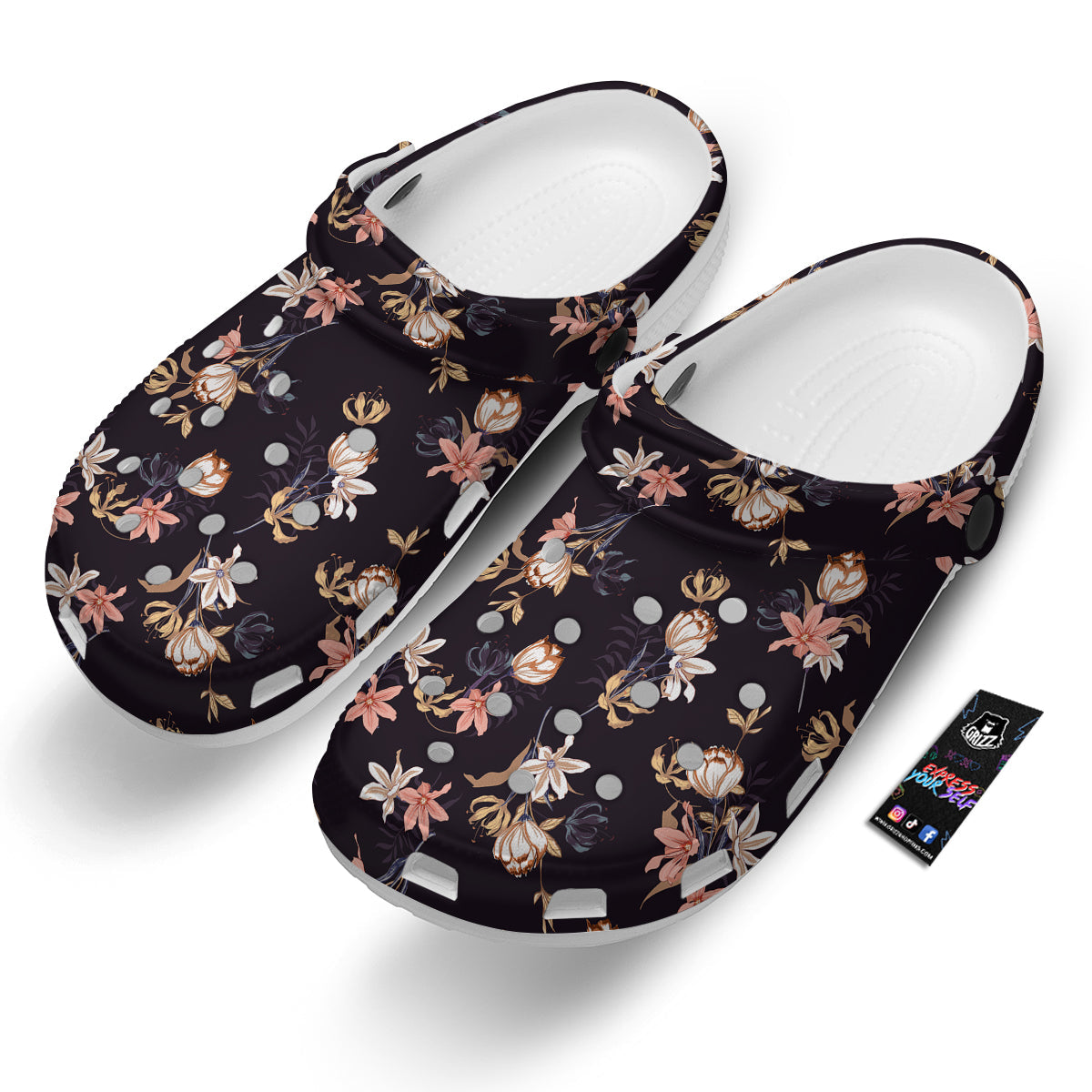 Wild Flower Print Pattern Clog-grizzshop