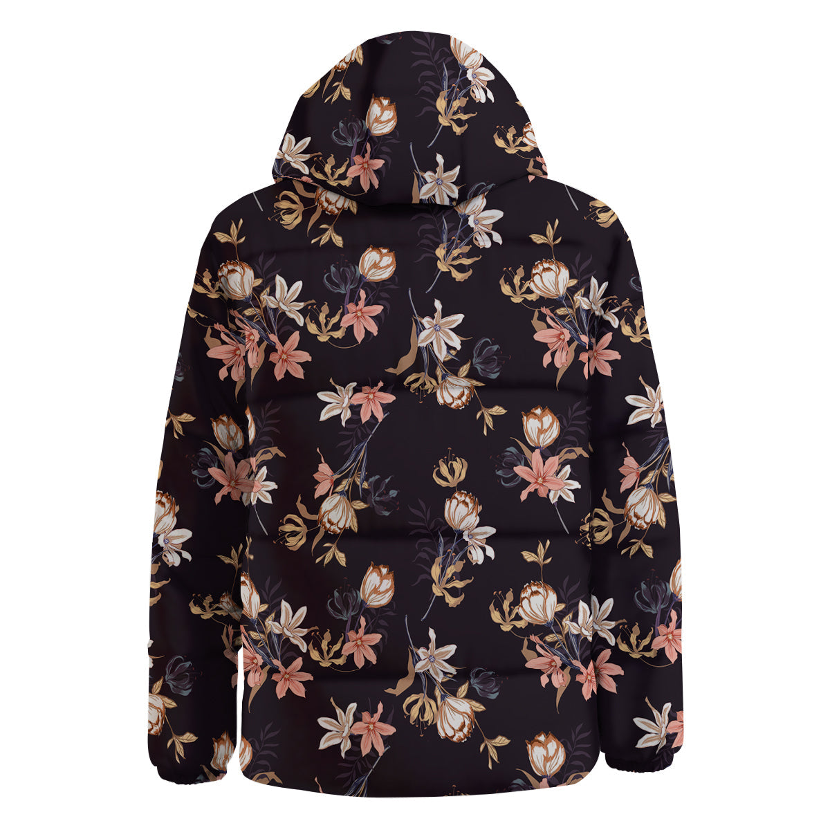 Wild Flower Print Pattern Down Jacket-grizzshop