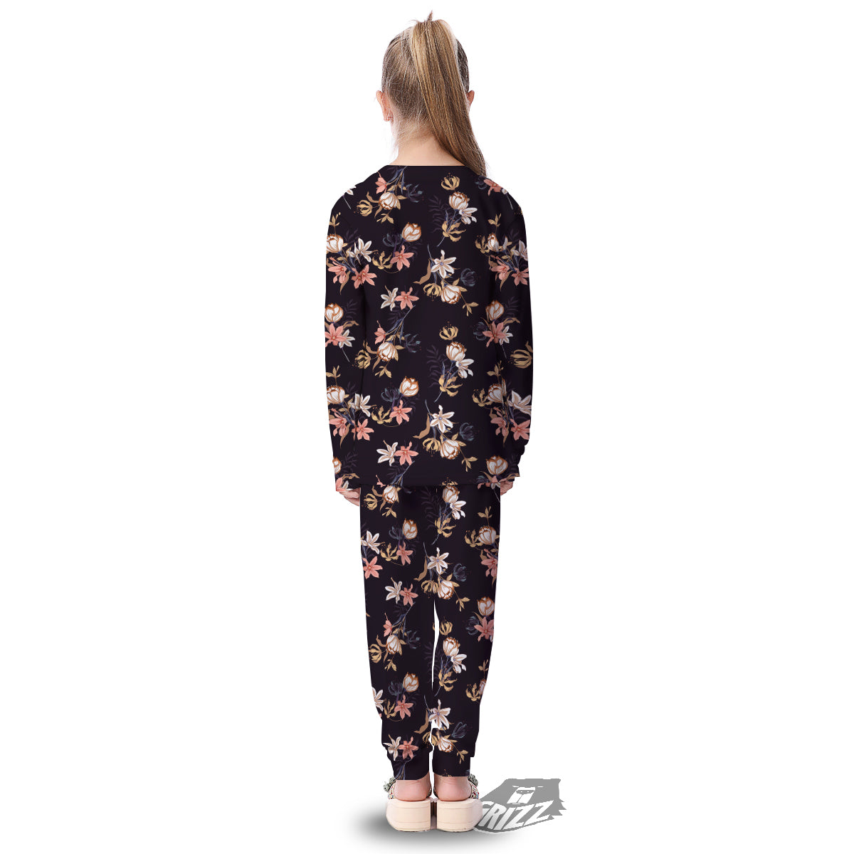 Wild Flower Print Pattern Kid's Pajamas-grizzshop