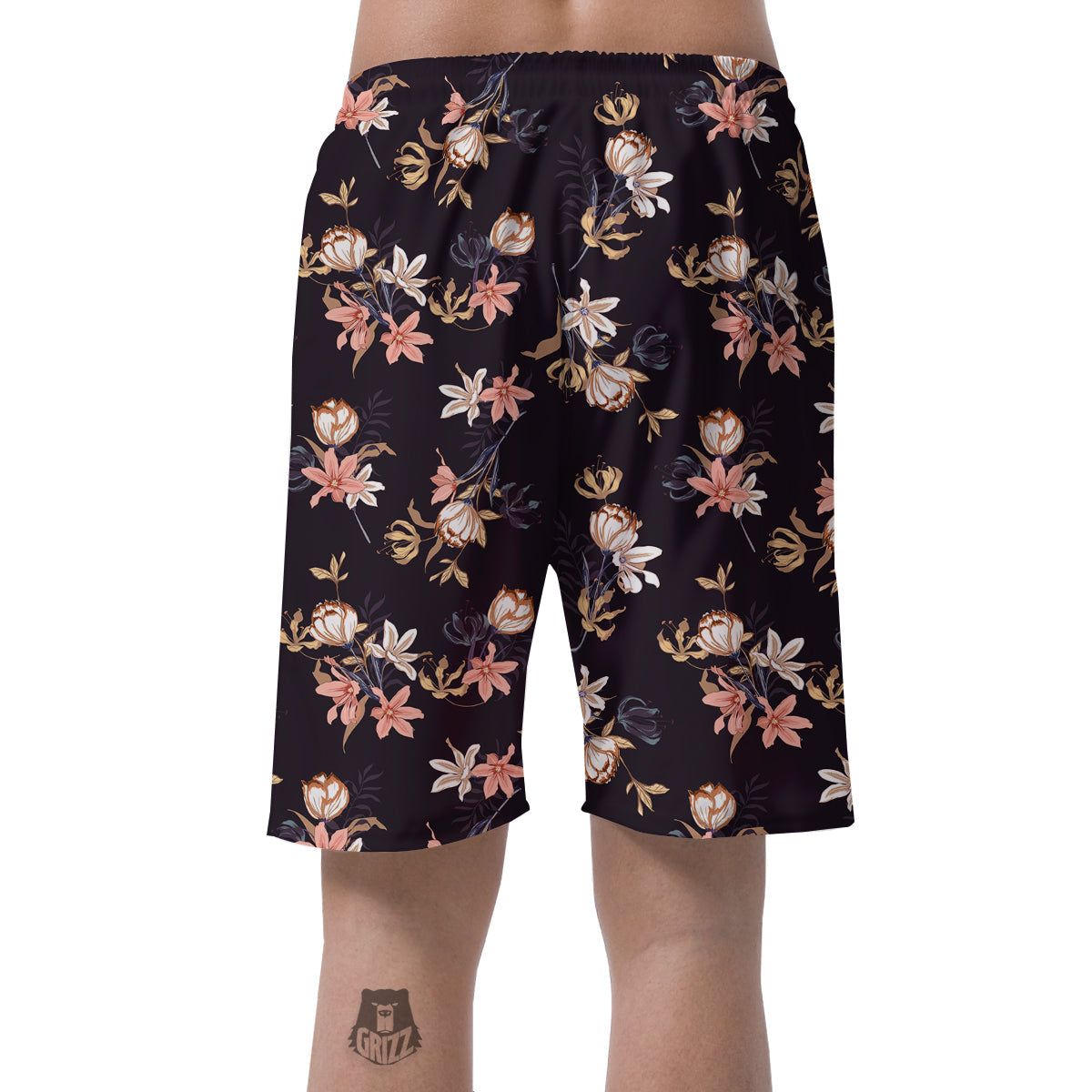 Wild Flower Print Pattern Men's Shorts-grizzshop