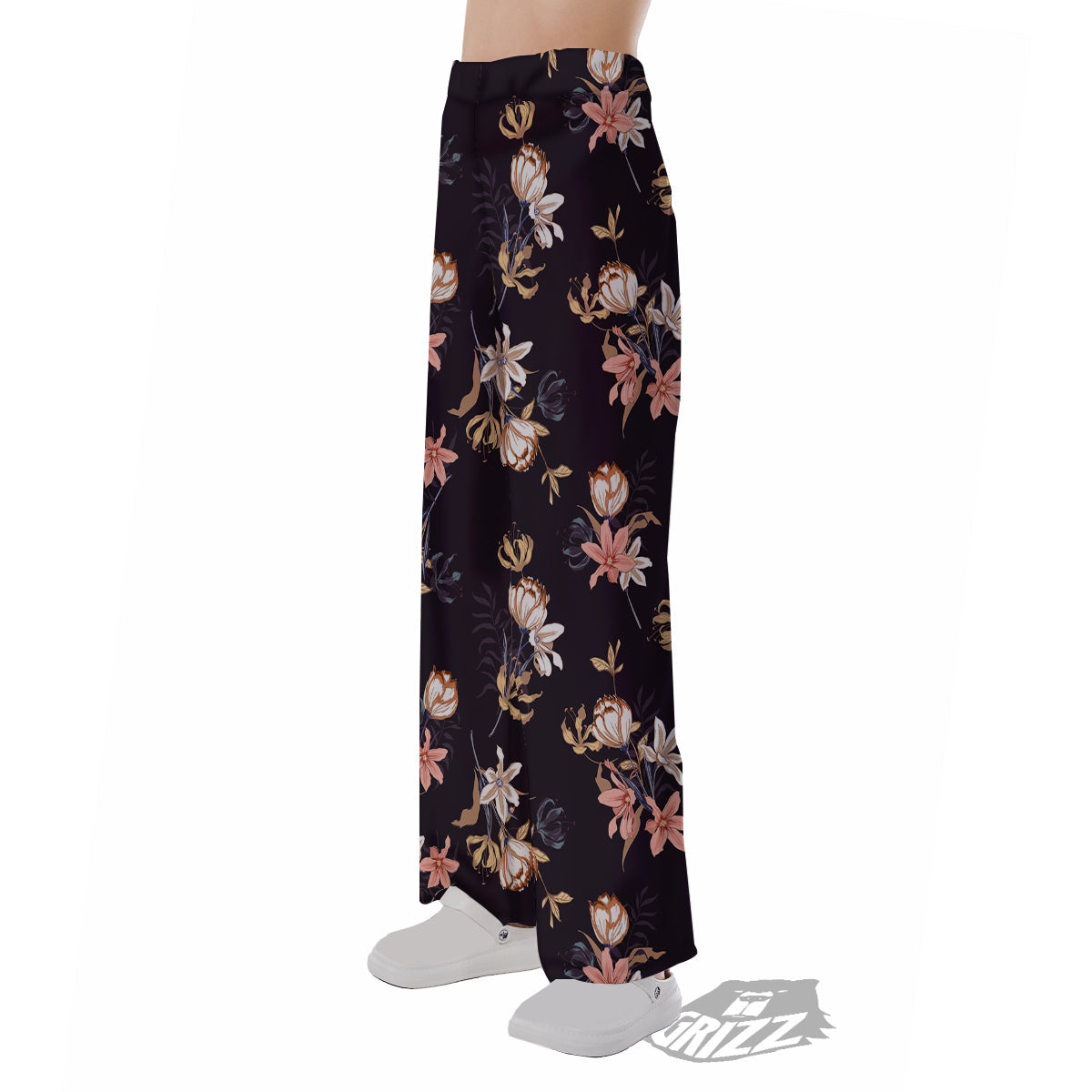 Wild Flower Print Pattern Pajama Pants-grizzshop