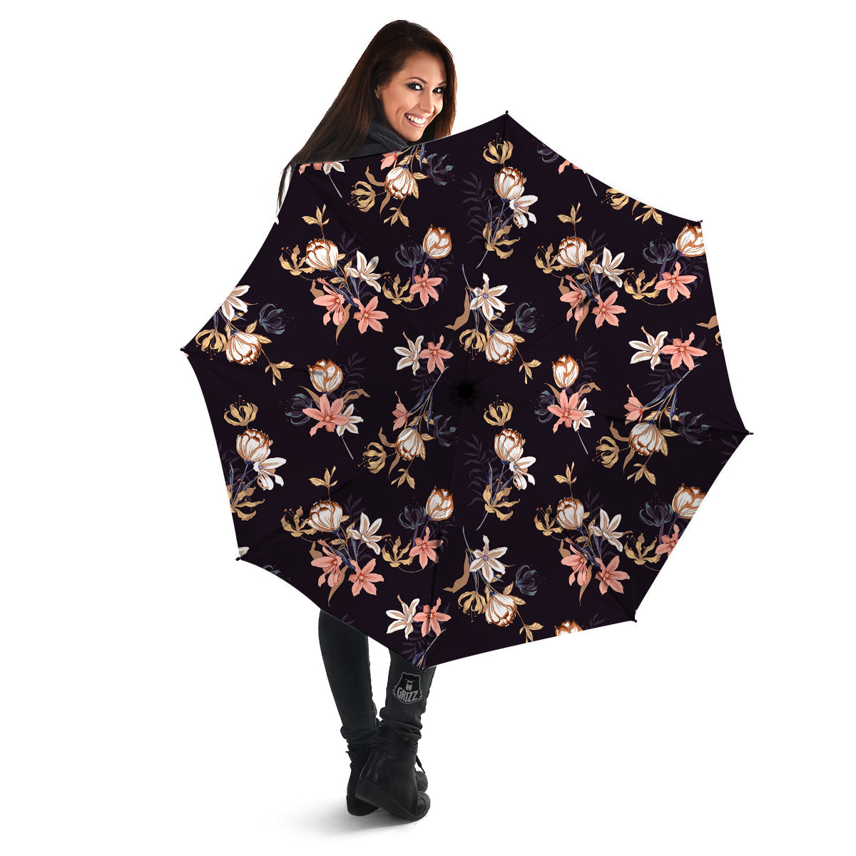Wild Flower Print Pattern Umbrella-grizzshop