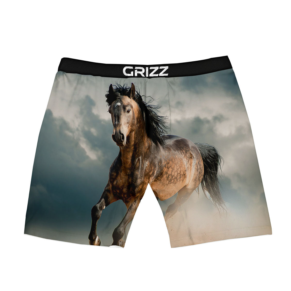 Wild Horses Running Print Boxer Briefs-grizzshop