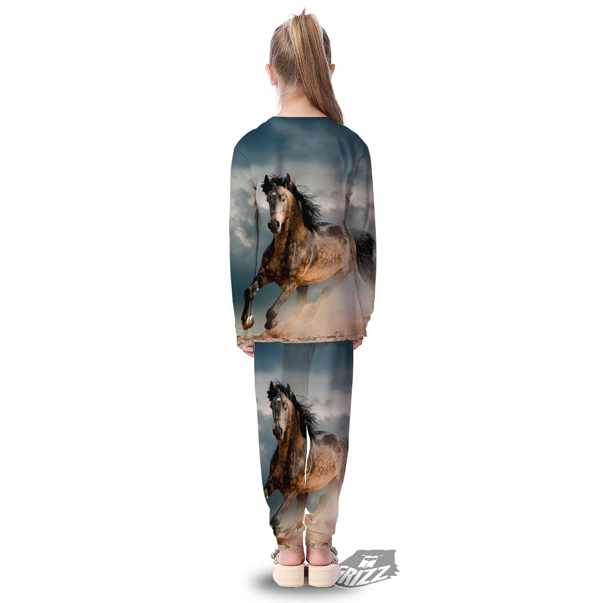 Wild Horses Running Print Kid's Pajamas-grizzshop