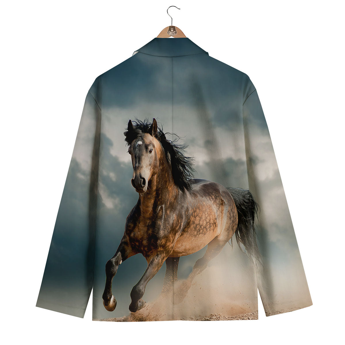 Wild Horses Running Print Men's Blazer-grizzshop