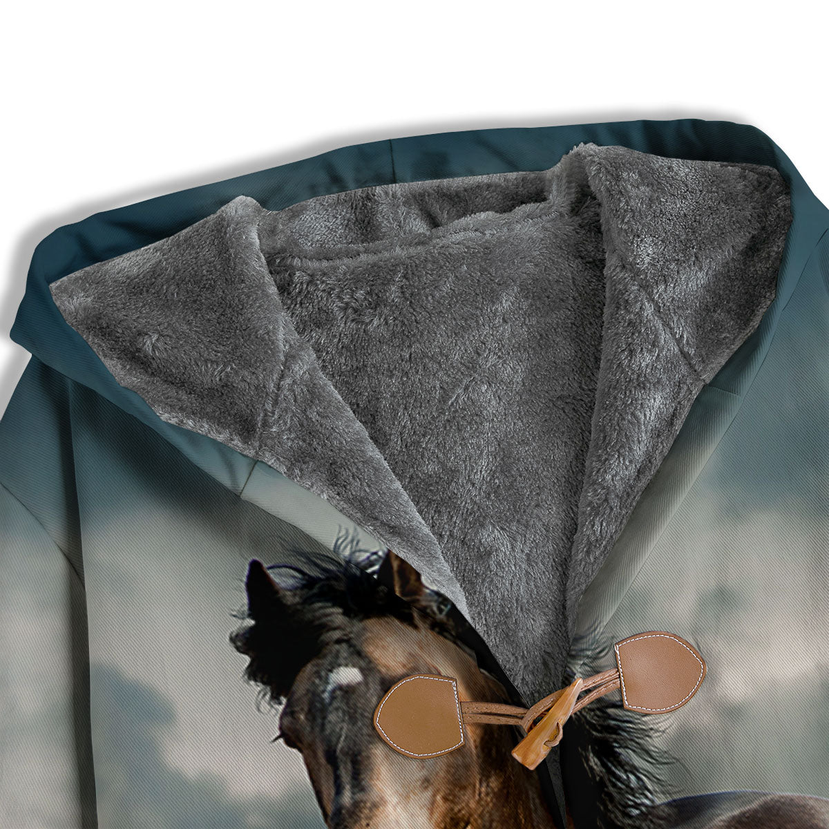 Wild Horses Running Print Men's Windbreaker Jacket-grizzshop