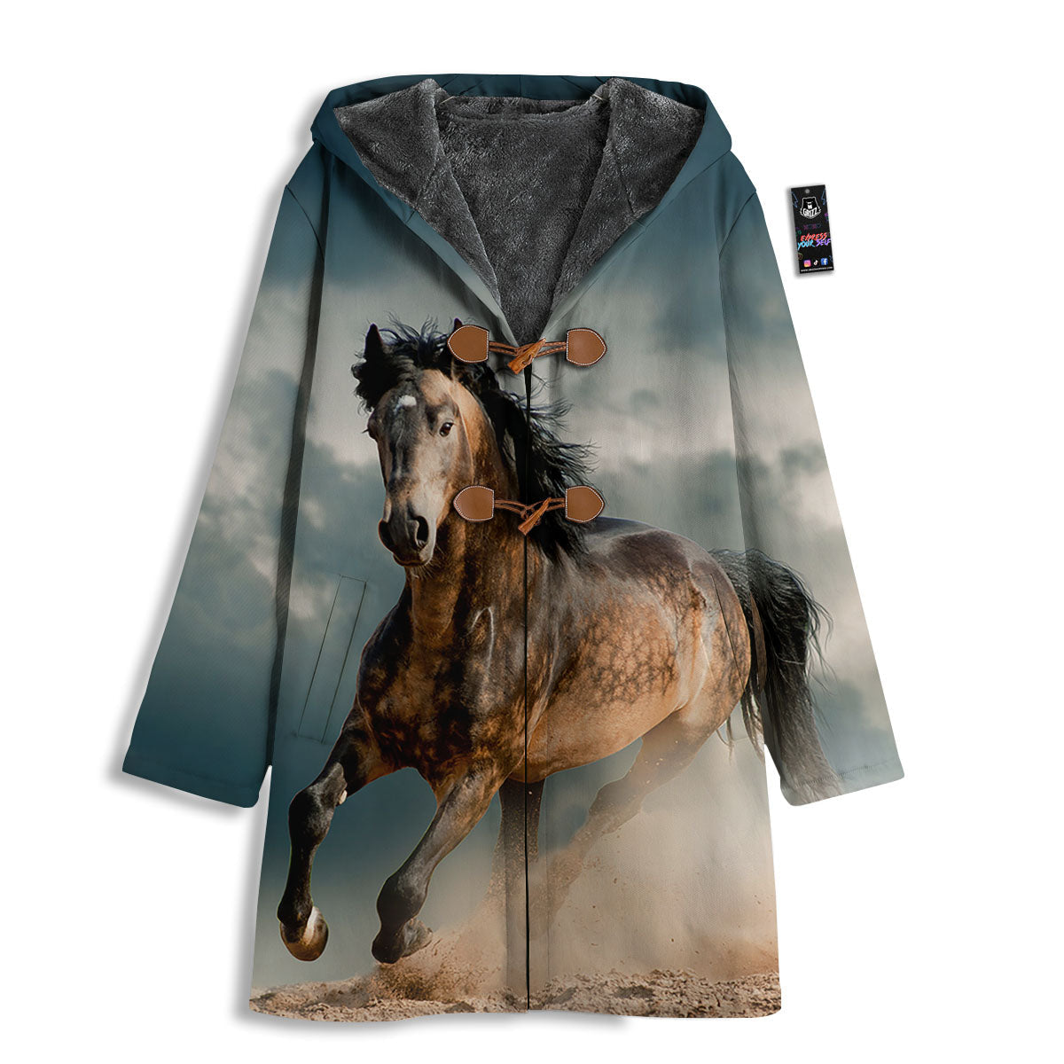 Wild Horses Running Print Men's Windbreaker Jacket-grizzshop