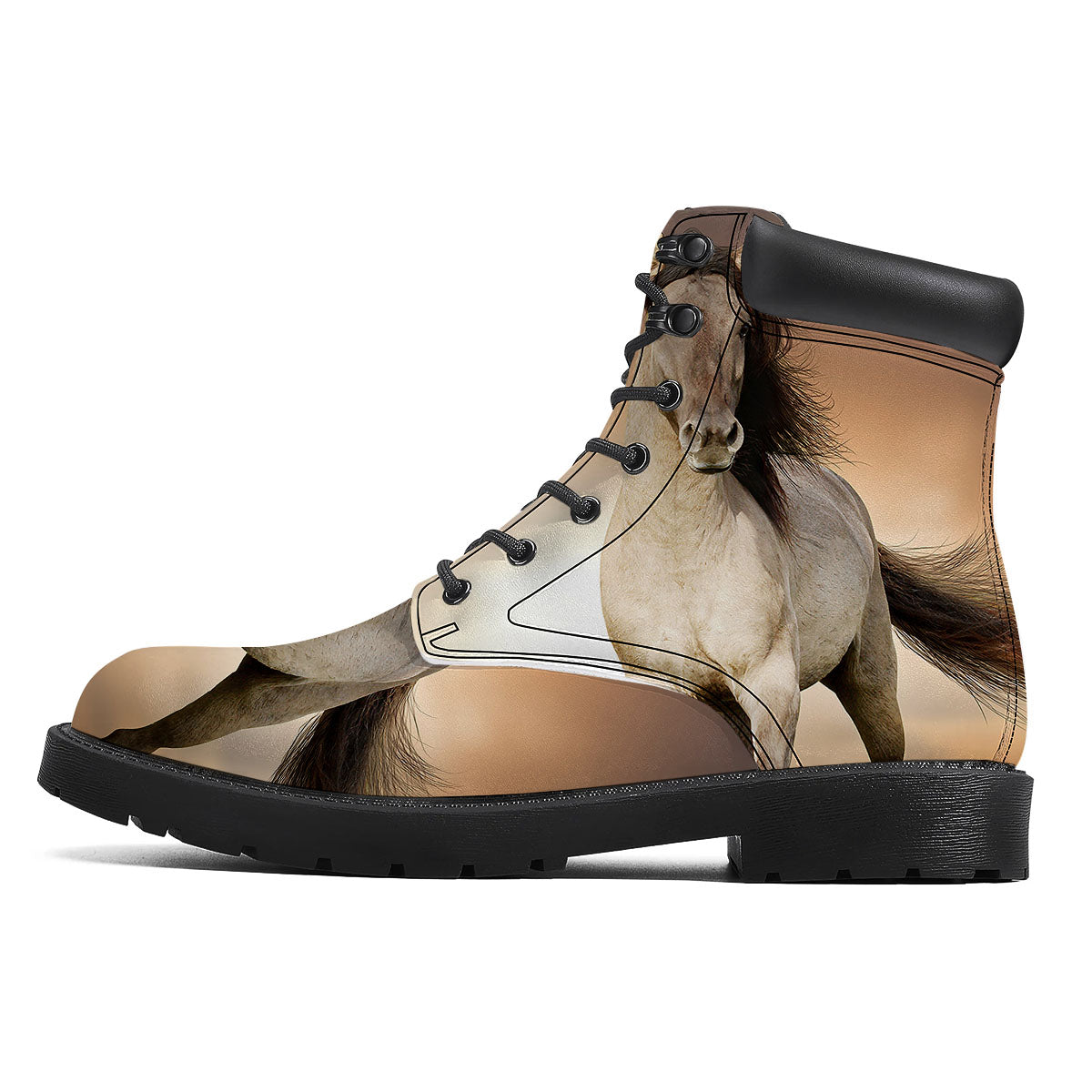 Wild Stallion Horse Running Print Boots-grizzshop