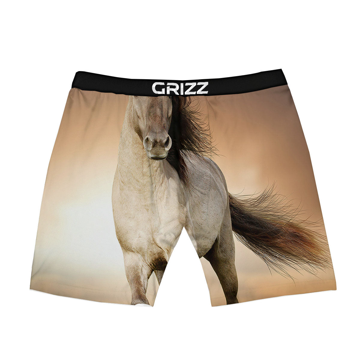 Wild Stallion Horse Running Print Boxer Briefs-grizzshop