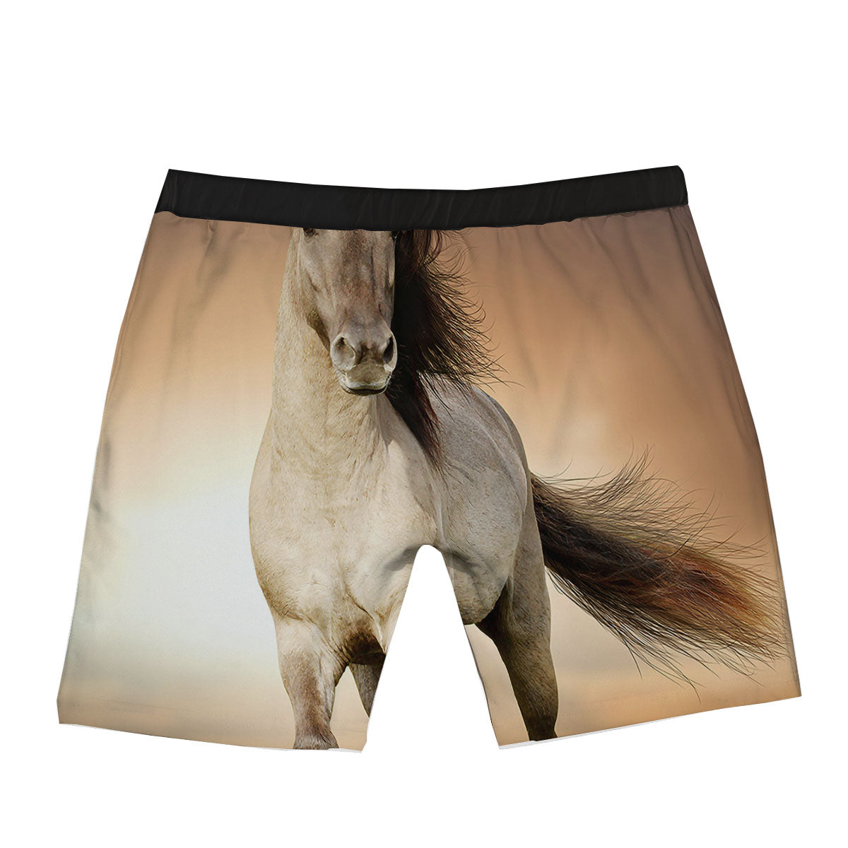 Wild Stallion Horse Running Print Boxer Briefs-grizzshop