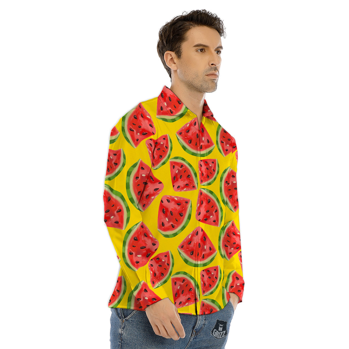 Wild Stallion Horse Running Print Men's Dress Shirts-grizzshop