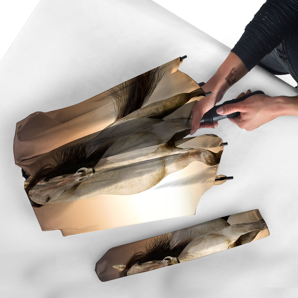 Wild Stallion Horse Running Print Umbrella-grizzshop