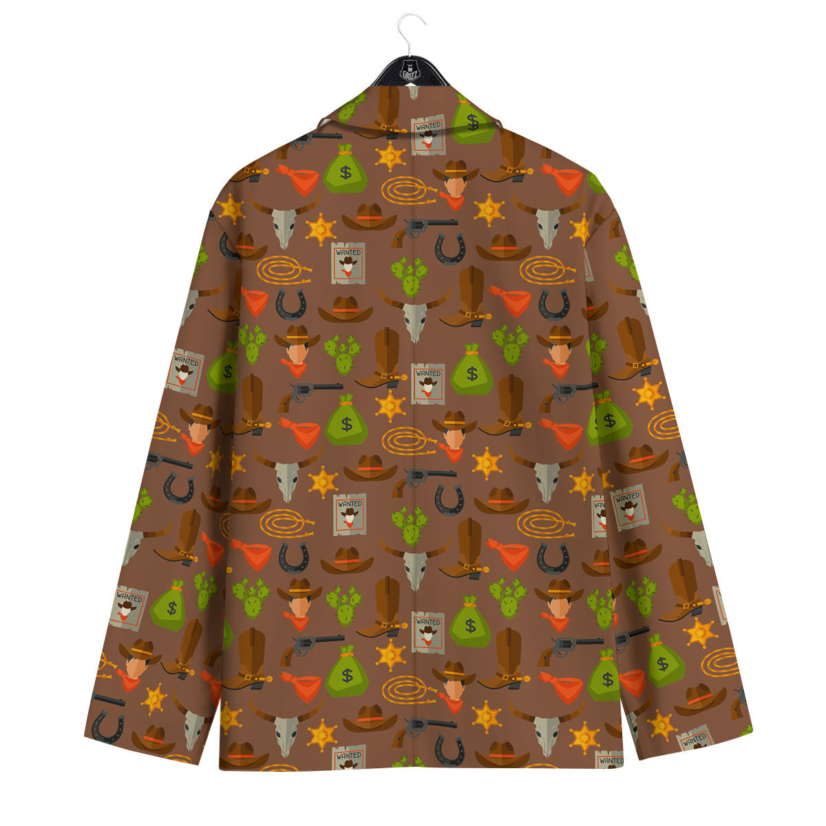 Wild West And Emoji Cowboy Style Print Pattern Men's Sport Coat-grizzshop
