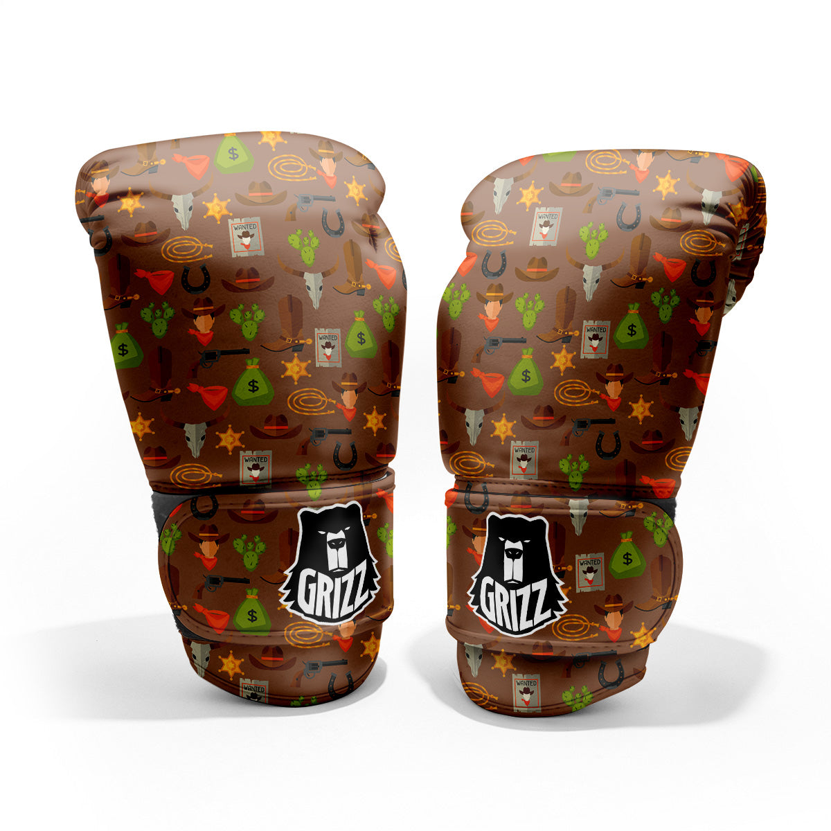 Wild West And Emoji Cowboy Style Print Pattern Pro Boxing Glove