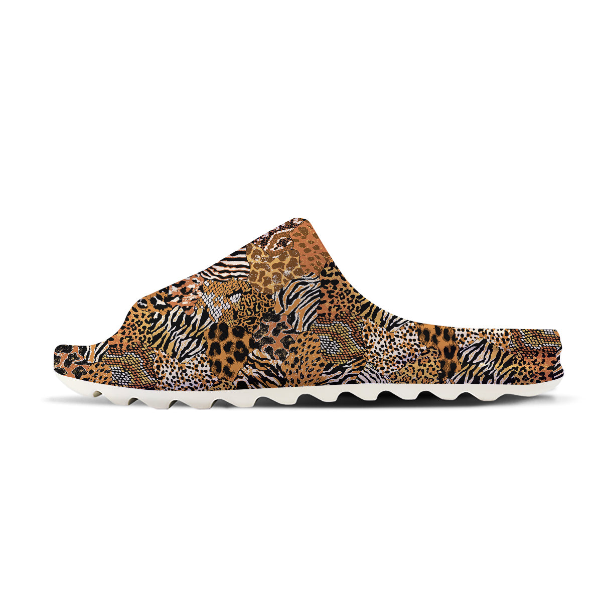 Wild Animal Skins Patchwork Print Pattern Sandals-grizzshop