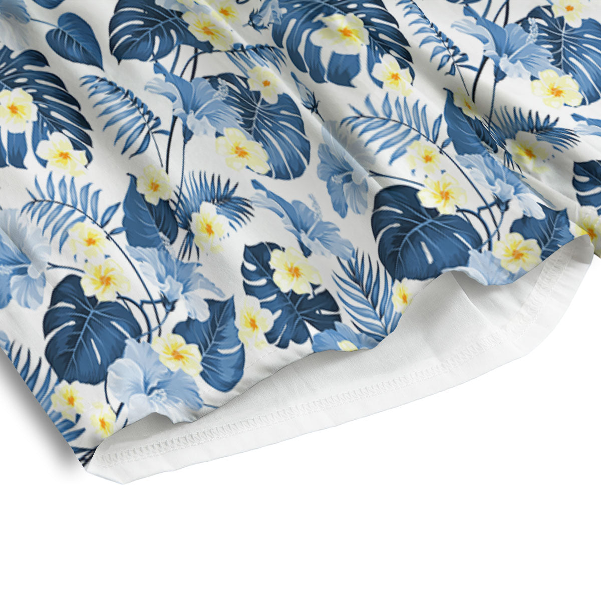 Wildflowers Blue Hawaiian Print Pattern Men's Athletic Shorts