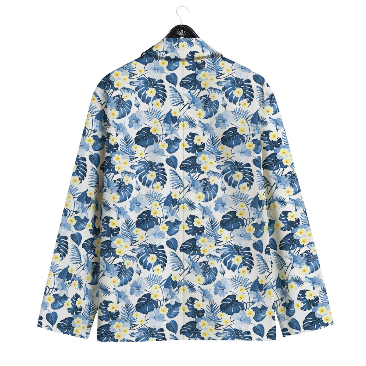 Wildflowers Blue Hawaiian Print Pattern Men's Sport Coat-grizzshop