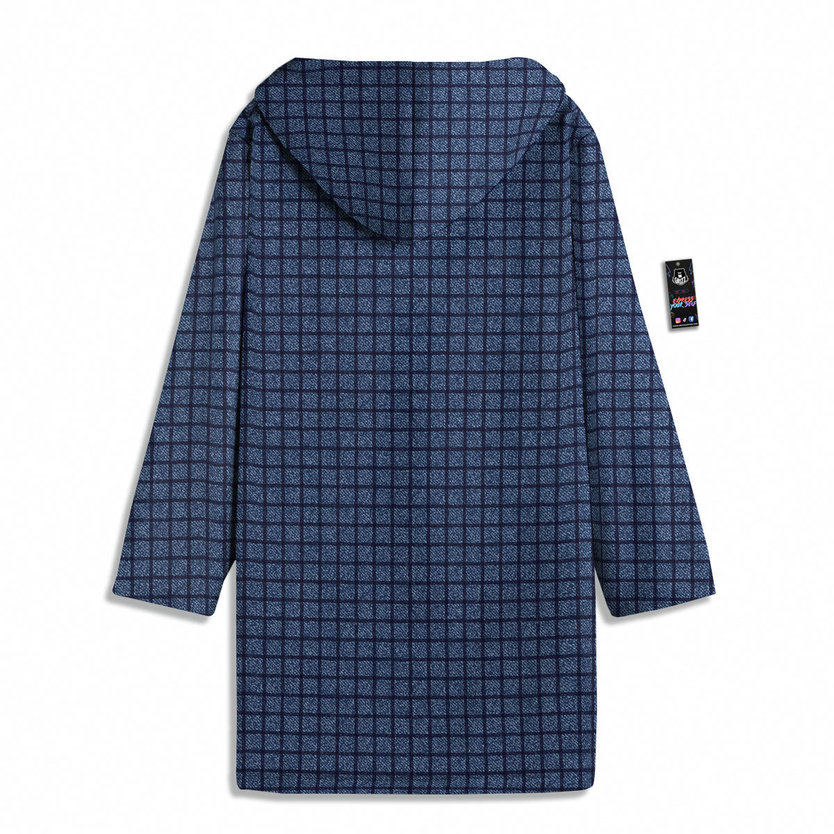 Windowpane Denim Print Pattern Men's Windbreaker Jacket-grizzshop