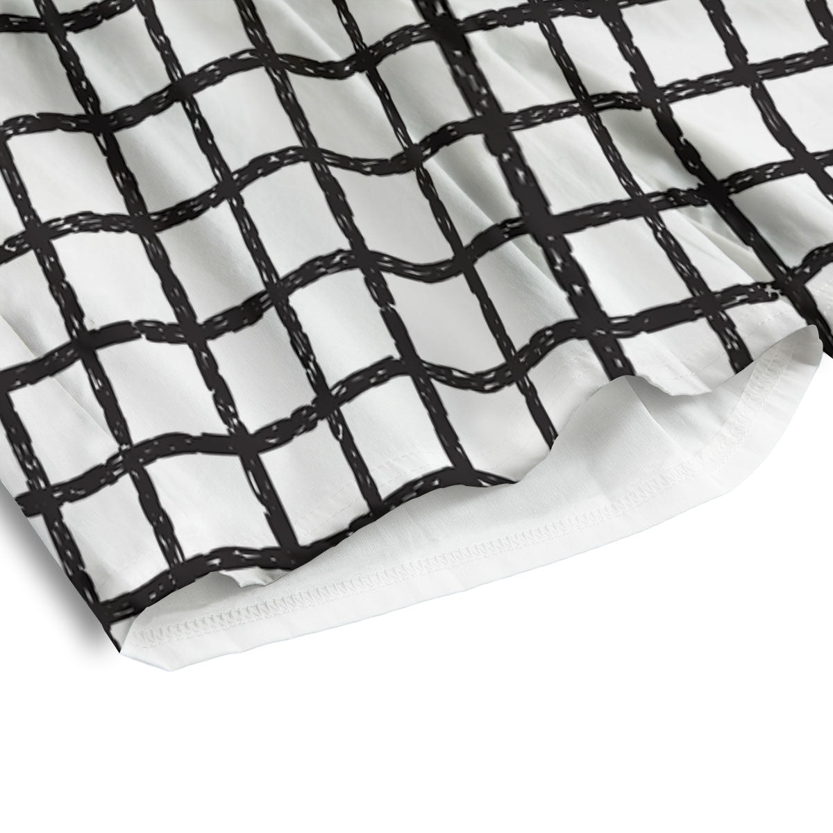 Windowpane Doodle Print Pattern Men's Athletic Shorts-grizzshop