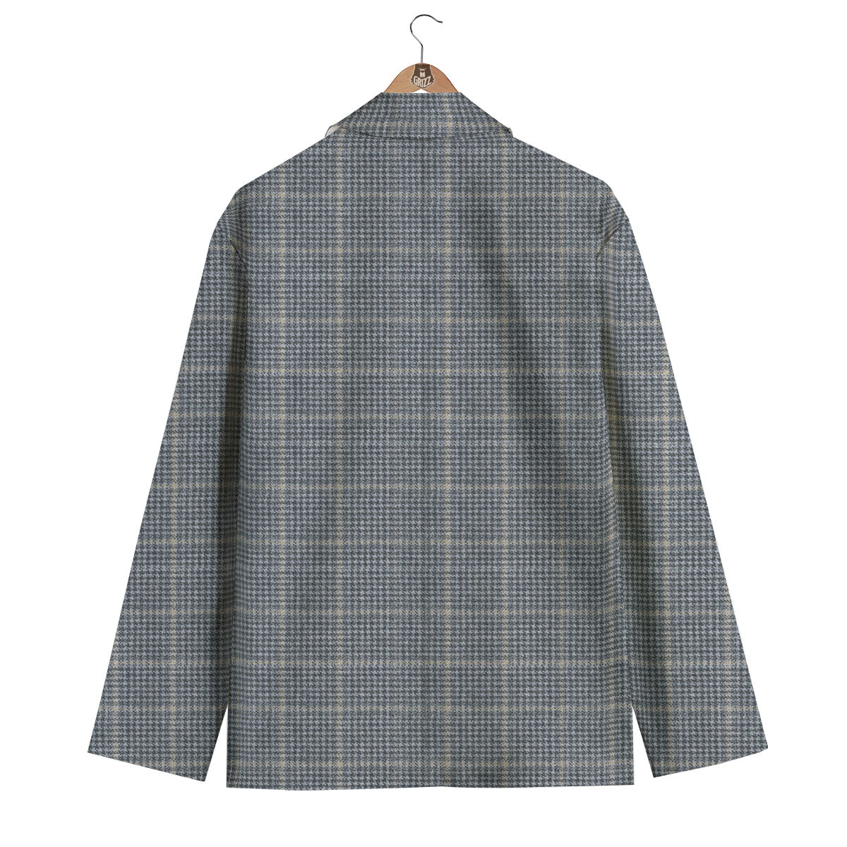 Windowpane Grey Print Pattern Men's Blazer-grizzshop