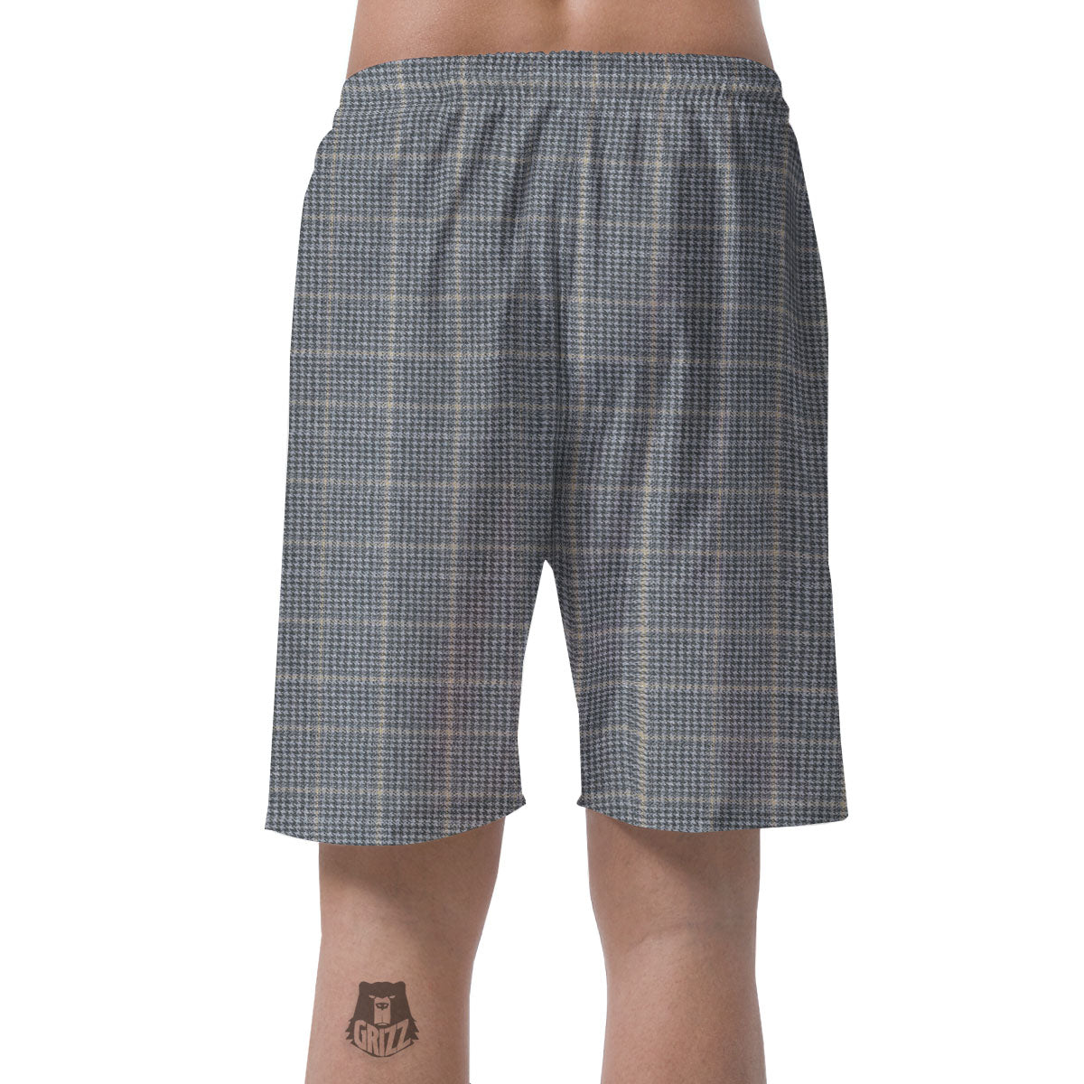 Windowpane Grey Print Pattern Men's Shorts-grizzshop